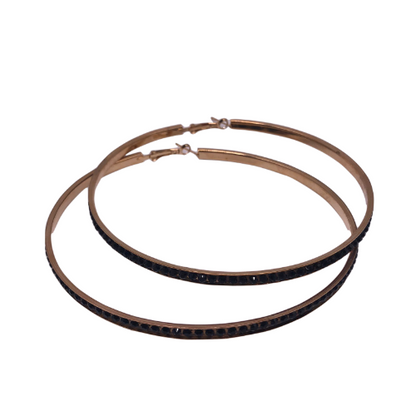 Gold Hoop Earring With Gems