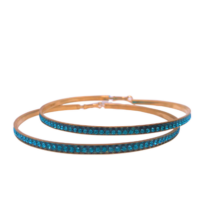 Gold Hoop Earring With Gems