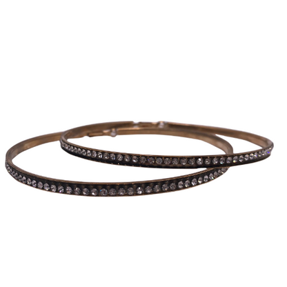 Gold Hoop Earring With Gems