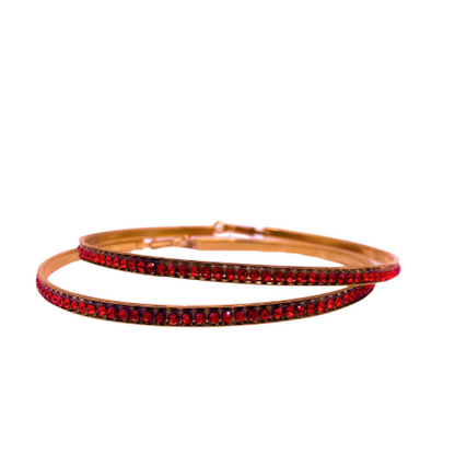 Gold Hoop Earring With Gems