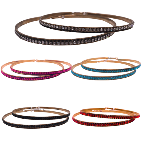 Gold Hoop Earring With Gems