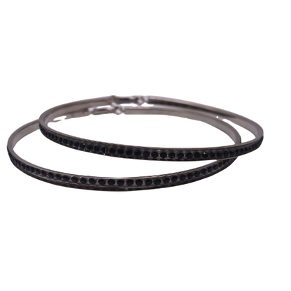 Silver Hoop Earring With Gems