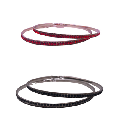 Silver Hoop Earring With Gems