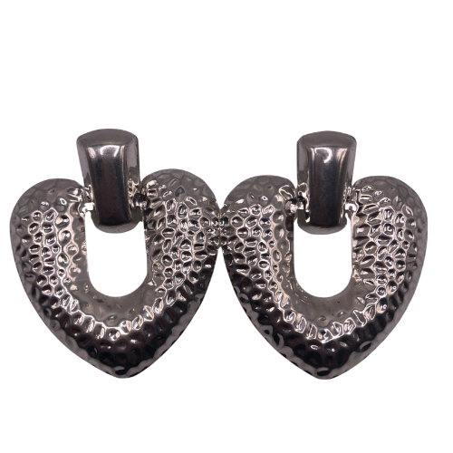 Chunky Heart Earring Silver