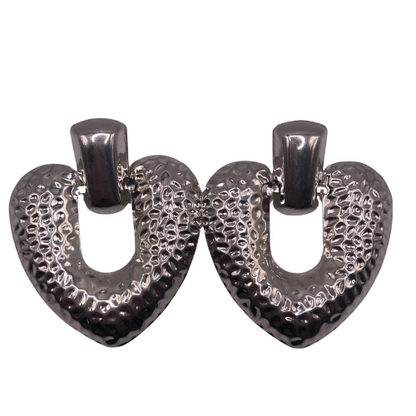 Chunky Heart Earring Silver