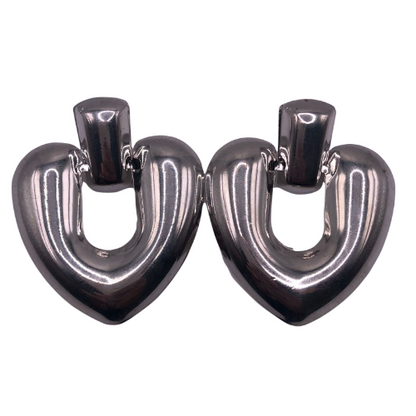 Chunky Heart Earring Silver