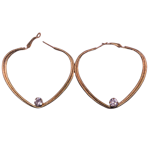 Heart Shape Hoop with Diamond