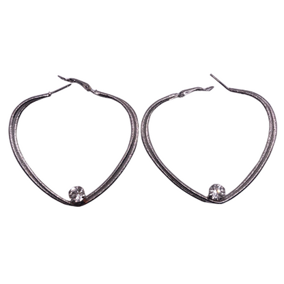 Heart Shape Hoop with Diamond