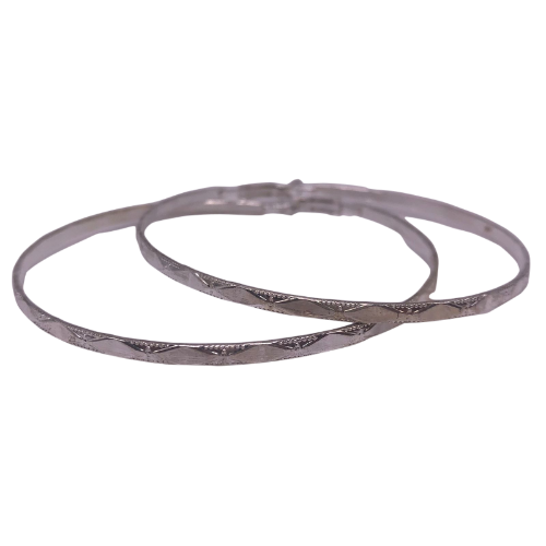 Etched Hoop Earring Silver