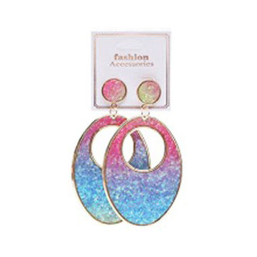 Glitter Drop Earrings Blue/Pink