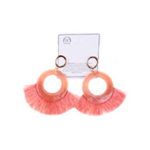 Fringe Acetate Earrings Dusty Pink