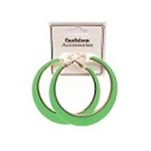 Gold Edge Hoop Earrings Green