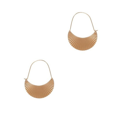 Half Moon Metal Drop Hoop Earrings Gold