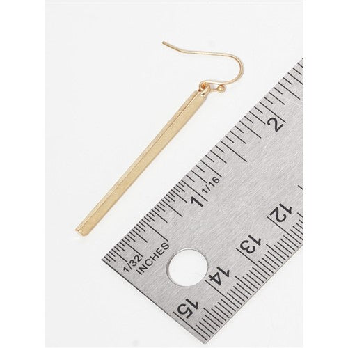 Long Bar Drop Earring Gold