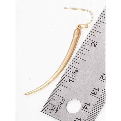 Long Horn Drop Earring Gold