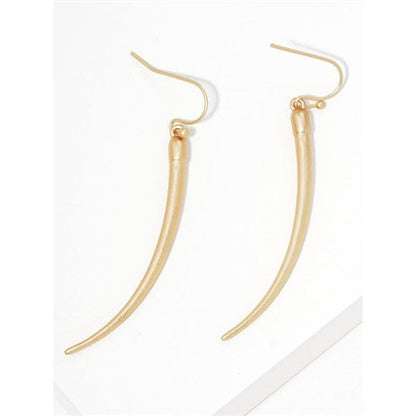 TE1206 Long Horn Drop Earring Gold