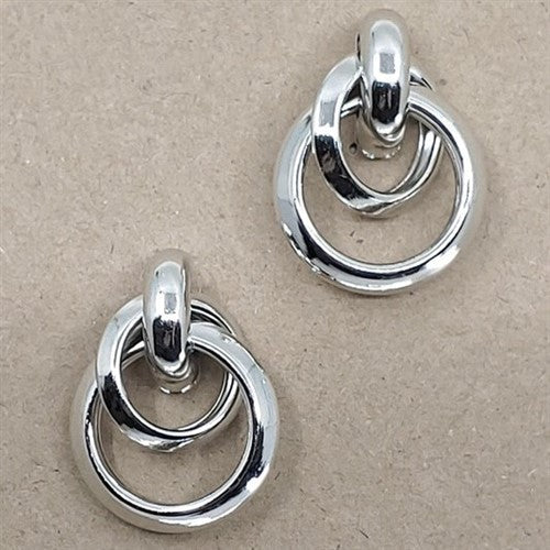 Double Ring Earring Silver