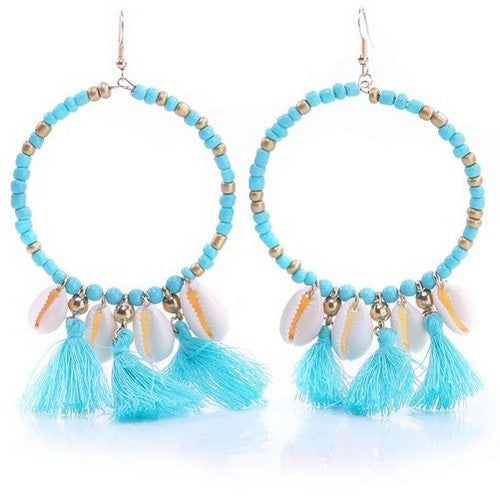 Shell Vacation Earrings Turquoise