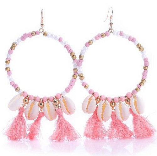 Shell Vacation Earrings Pink