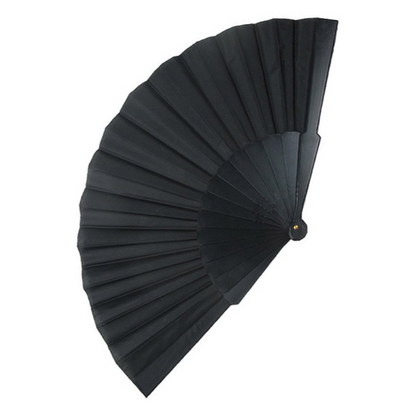 9" Hand Fan Plain Black