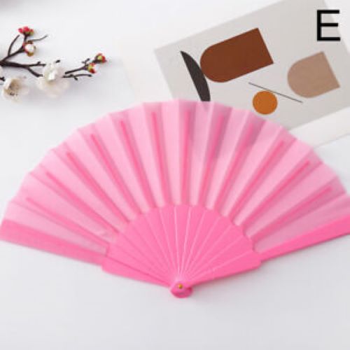 9" Hand Fan Plain Light Pink