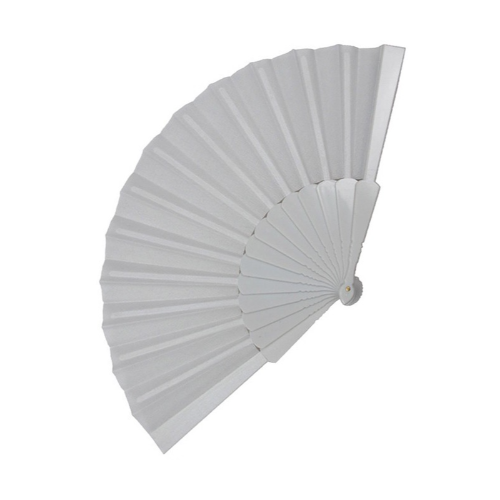9" Hand Fan Plain White