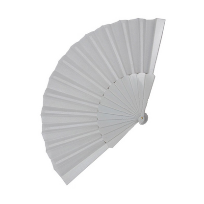 9" Hand Fan Plain White