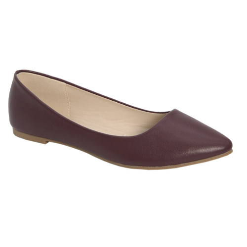 Classic Point Flats Leather Burgundy