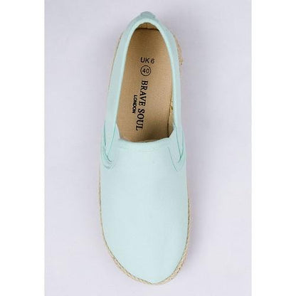 Brave Soul Rope Canvas  Slip-On Espadrilles Mint