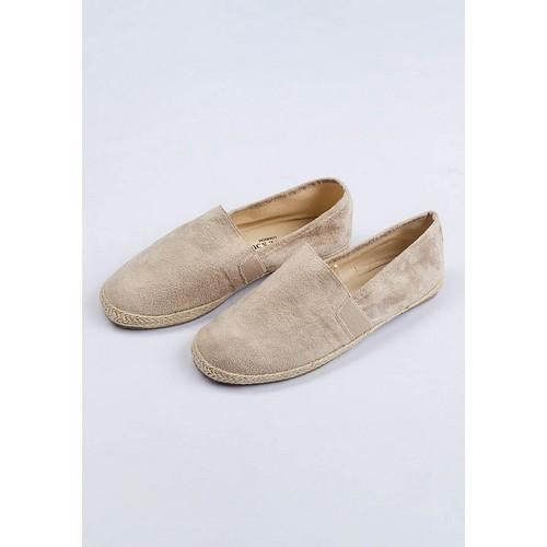 Brave Soul Suedette Slip-On Espadrilles Stone