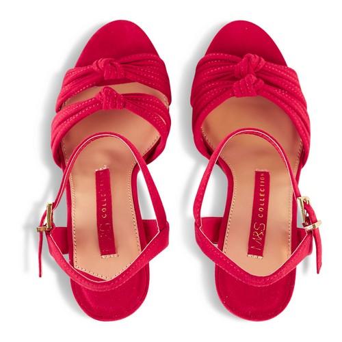 Marks & Spencer Stiletto Knot Sandals Red