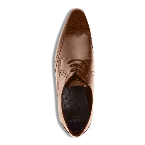 Marks & Spencer Leather Pointed Derby Lace-up Shoes Brown