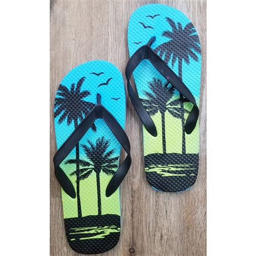 Palm Tree Flip-Flop Black