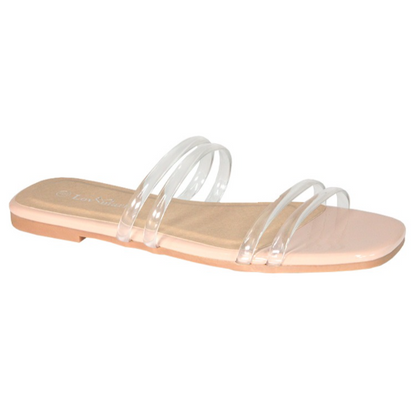 4 Strap Slipper Transparent Nude