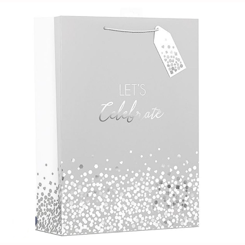 YALGB18X Let's Celebrate Silver Gift Bag XL