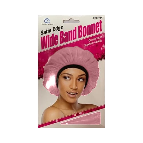 Satin Edge Wide Band Bonnet Pink