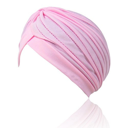 Pleated Turban Plain Light Pink