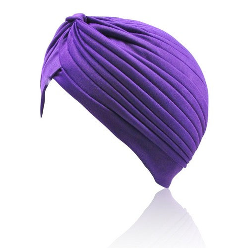 Pleated Turban Plain Purple