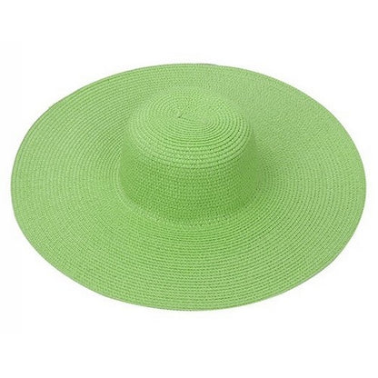 H3460 Large Straw Sun Hat Lime