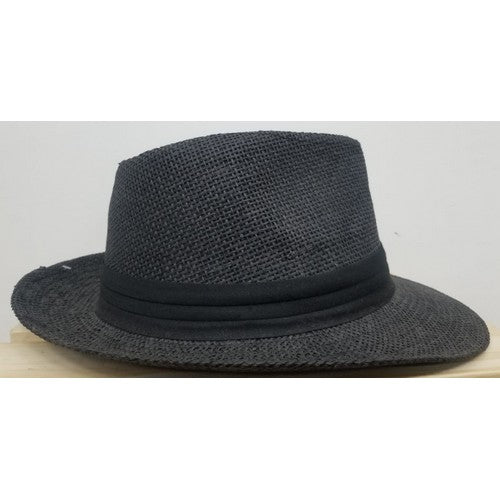 M-255 Straw Panama Hat Black