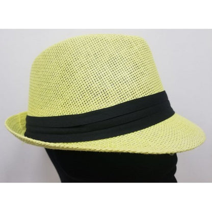 M-215 Straw Trilby Hat Lime