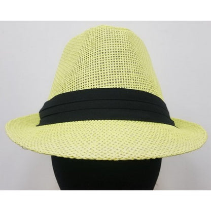 M-215 Straw Trilby Hat Lime