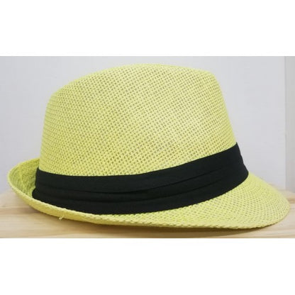 M-215 Straw Trilby Hat Lime