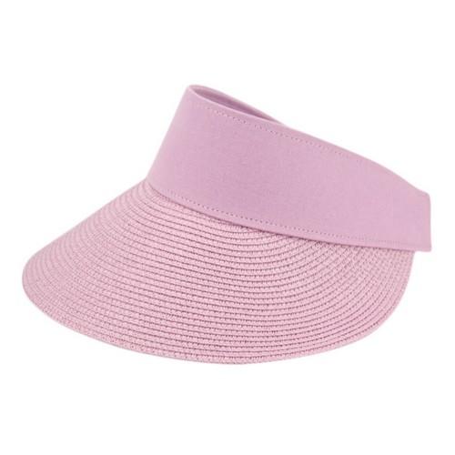 V4031 Summer Braid Poly Straw Sun Visor Lavender  