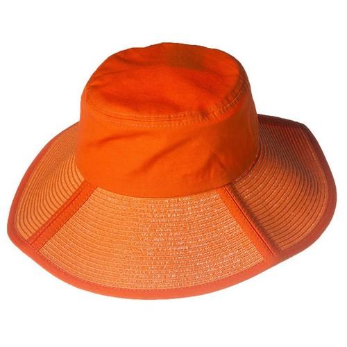 SSH-NM5405-ORANGE Packable Large Brim Quiled Bucket Hat Orange