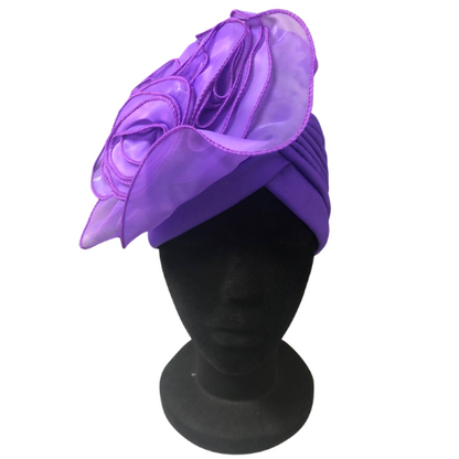 Giant Flower Pleated Turban