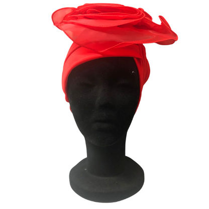 Giant Flower Pleated Turban