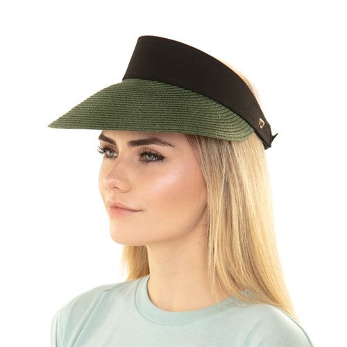 Straw Sun Visor Olive