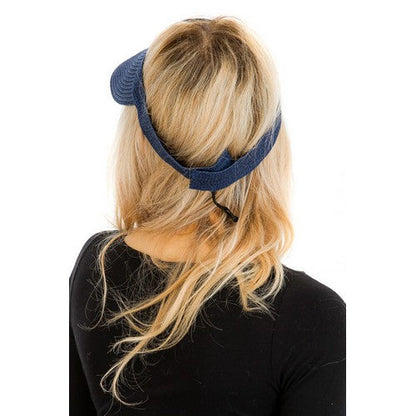 Roll-Up Straw Visor Navy Blue