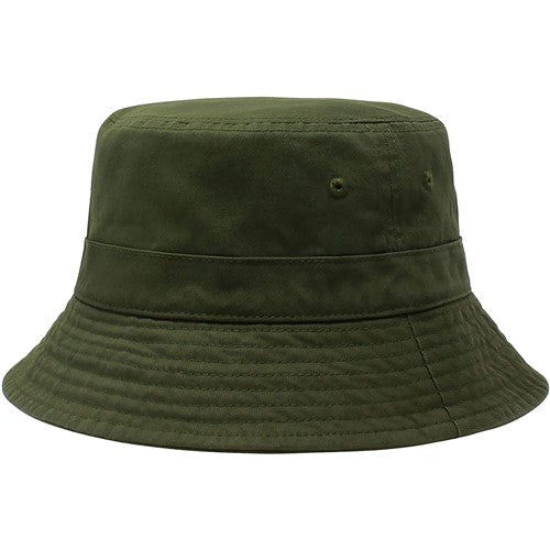 Plain Reversible Bucket Hat Olive